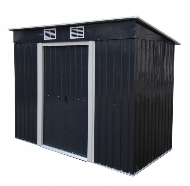 Domek narzędziowy Kontrasto metalowy DM1002 131x238x181cm szary 1 szt.