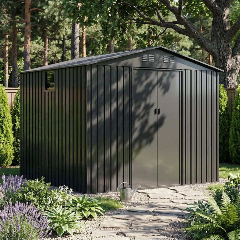 Domek narzędziowy metalowy NORDVIC Magni 2830x1890 mm, przesuwne drzwi, Cold Grey 1 szt