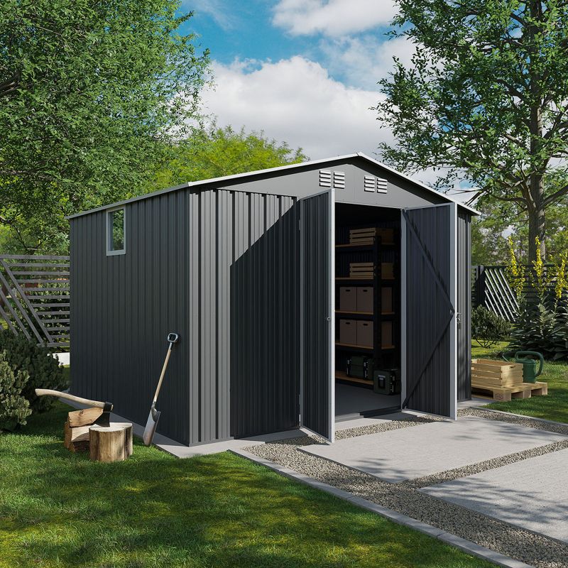 Domek narzędziowy metalowy NORDVIC Thor 2830x2510 mm, uchylne drzwi, Light Grey 1 szt.