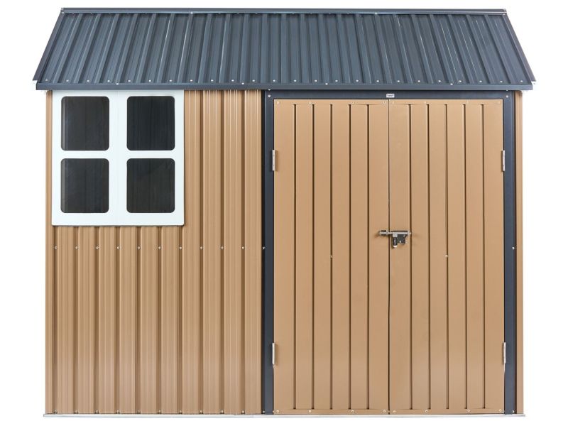 Domek narzędziowy Nocciano 248 cm 161 cm Metal Brązowy 1 szt.