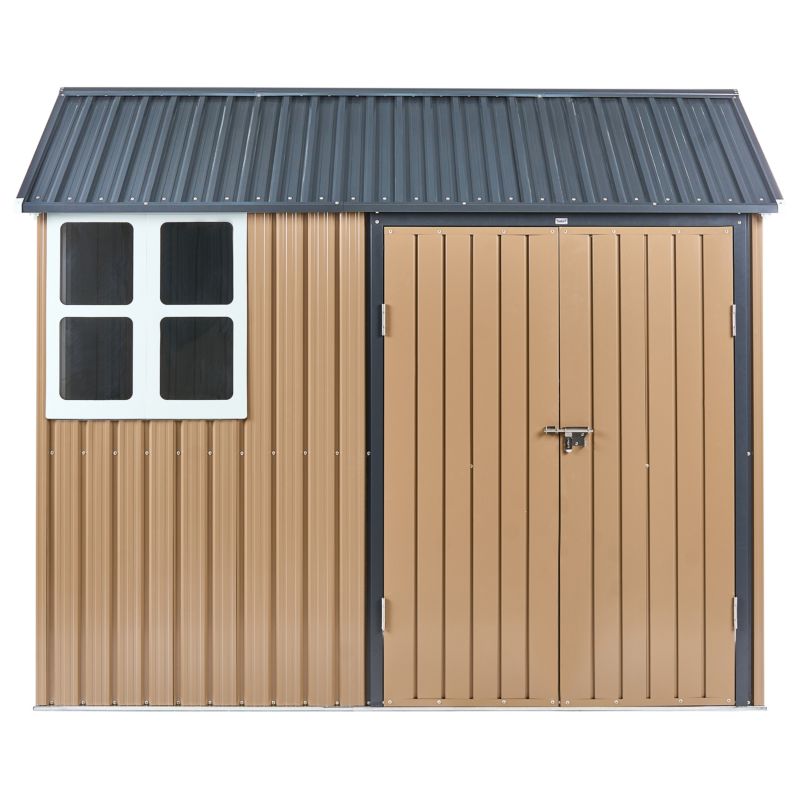 Domek narzędziowy Nocciano 248 cm 161 cm Metal Brązowy 1 szt.