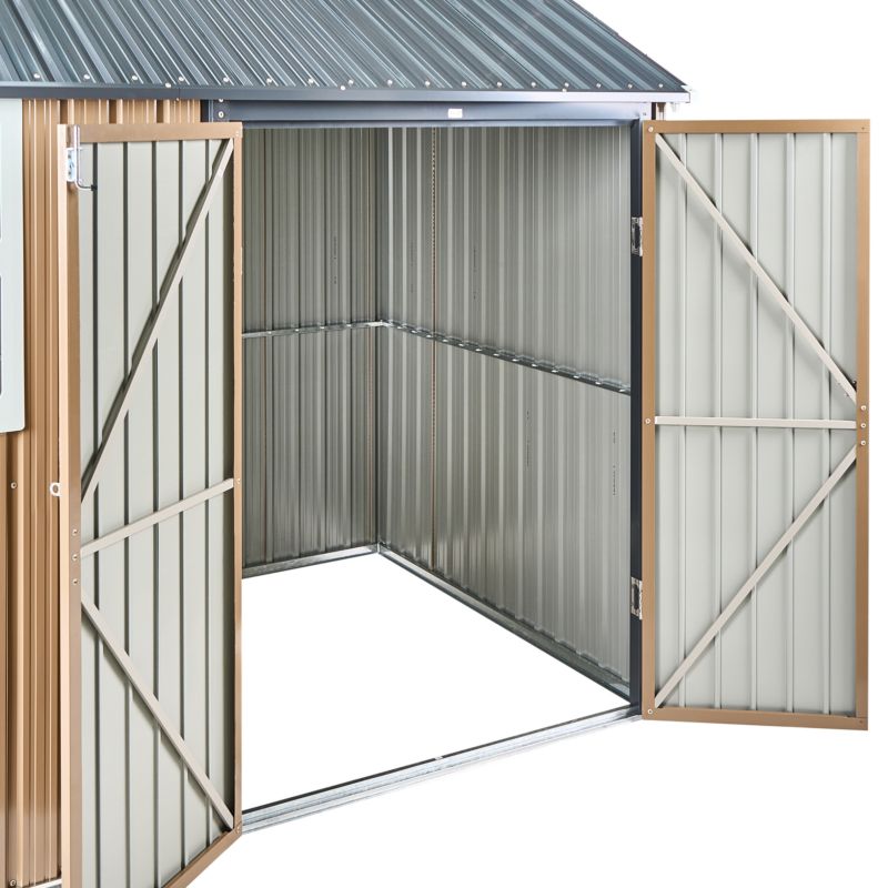 Domek narzędziowy Nocciano 248 cm 161 cm Metal Brązowy 1 szt.