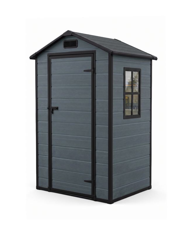 Domek narzędziowy, ogrodowy 103 x 134 x 202cm Iparo Velo Mazovia - PCV, odporny na UV, całoroczny, antracytowy 1szt.