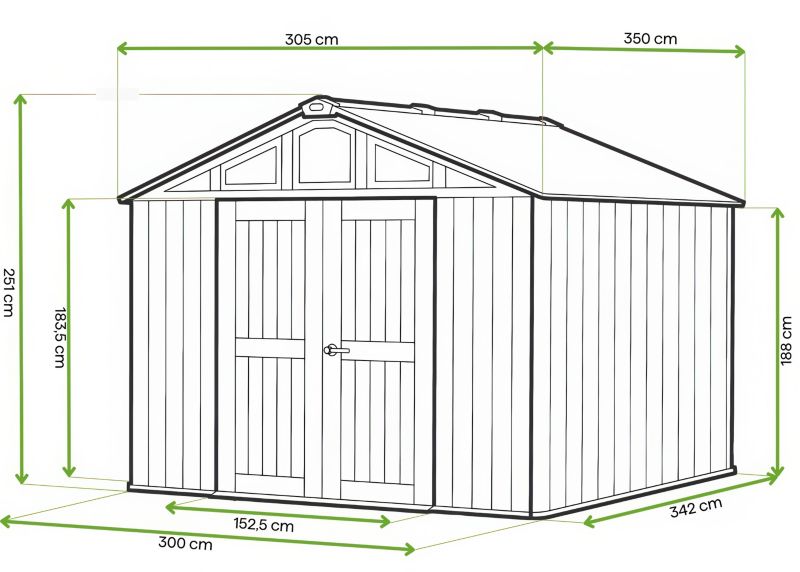 Domek narzędziowy ogrodowy STRONGHOLD SHED 10x11,5 szary - Keter 1 szt