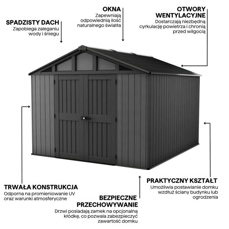 Domek narzędziowy ogrodowy STRONGHOLD SHED 10x11,5 szary - Keter 1 szt
