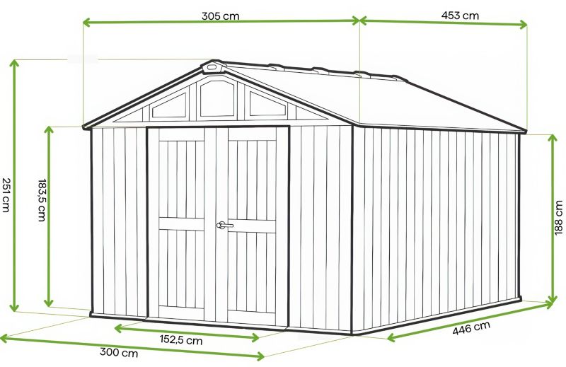 Domek narzędziowy ogrodowy STRONGHOLD SHED 10x15 szary - Keter 1 szt