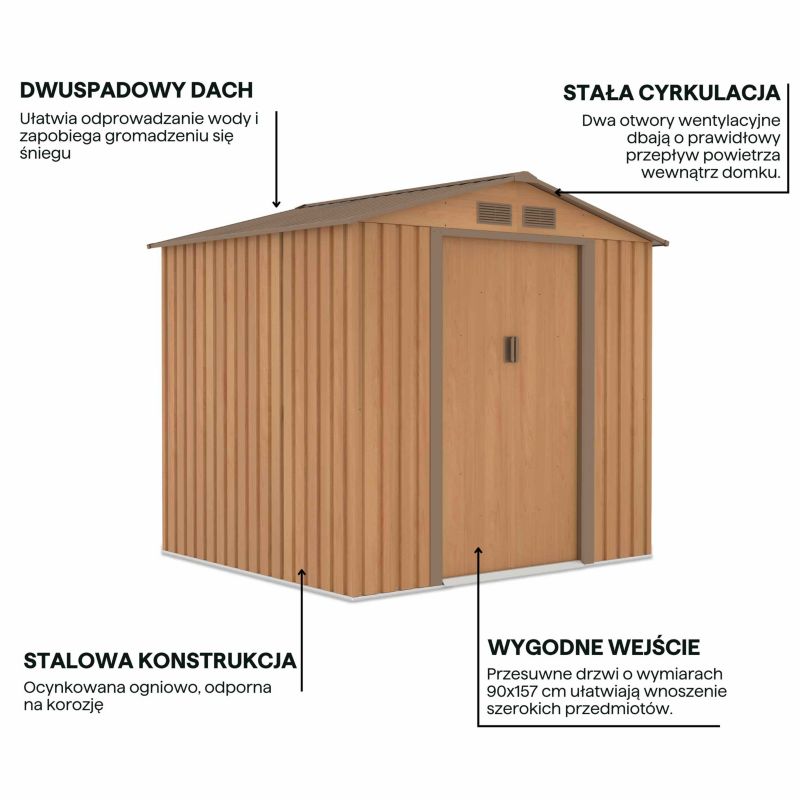 Domek Narzędziowy Ogrodowy Szopa Schowek VECTOR 191x201 Brązowy Hardmaister 1 szt