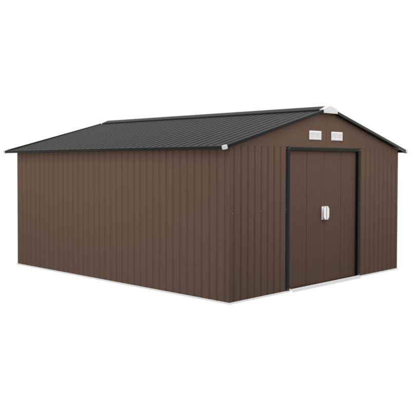 Domek narzędziowy Outsunny Brązowy 386L x 340B x 200H cm 1 szt.