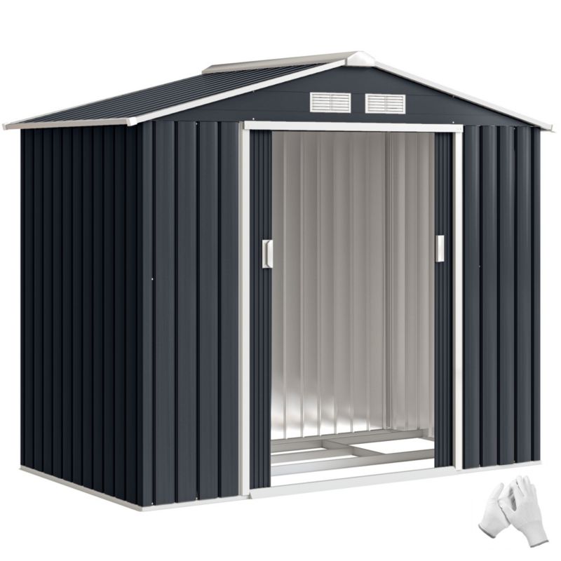 Domek narzędziowy Outsunny Ciemnoszary 213L x 130B x 185H cm 1 szt.