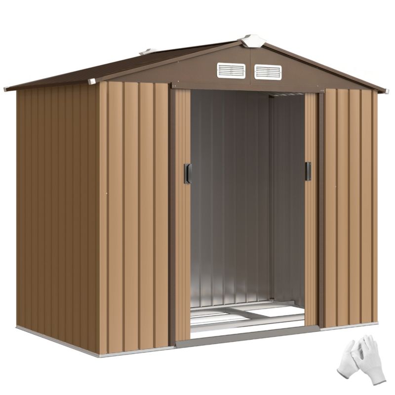 Domek narzędziowy Outsunny Żółty 213L x 130B x 185H cm 1 szt.