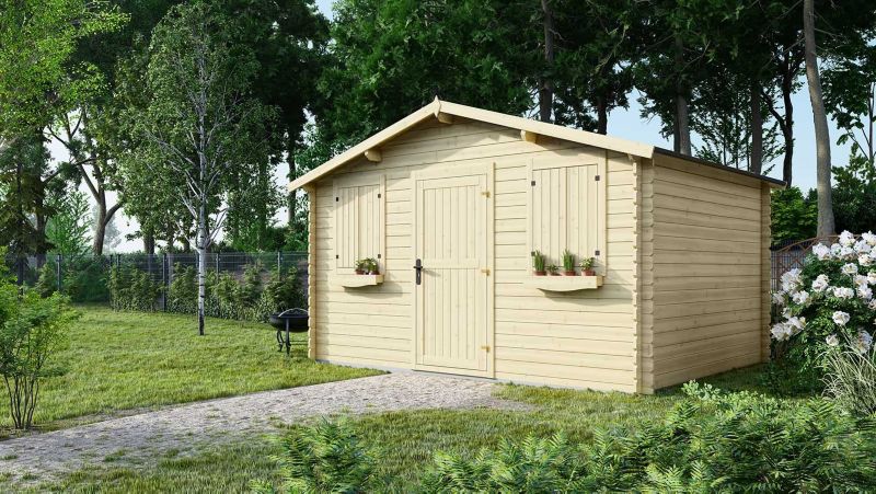 Domek ogrodowy ALTANKA 12 m2 - 4x3 m - 28 mm, drewniany, 1 szt.