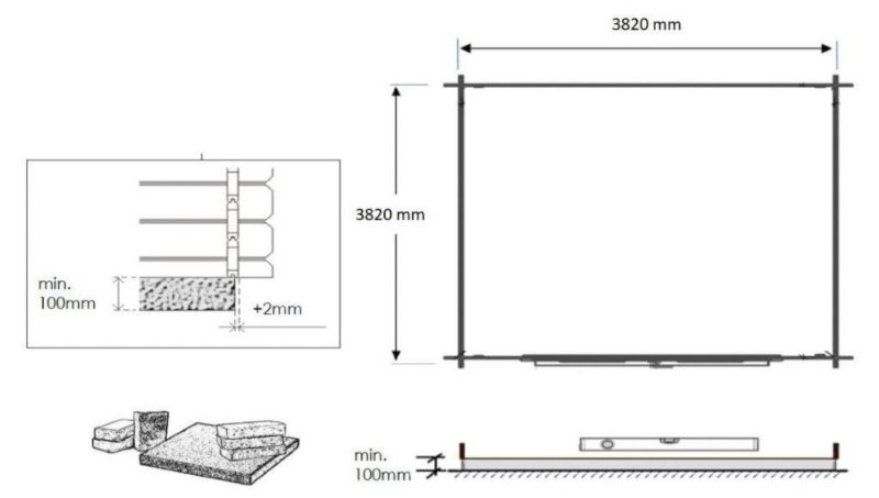 Domek ogrodowy ALTANKA 16 m2 - 4x4 m - 28 mm, drewniany, impregnowany, 1szt.