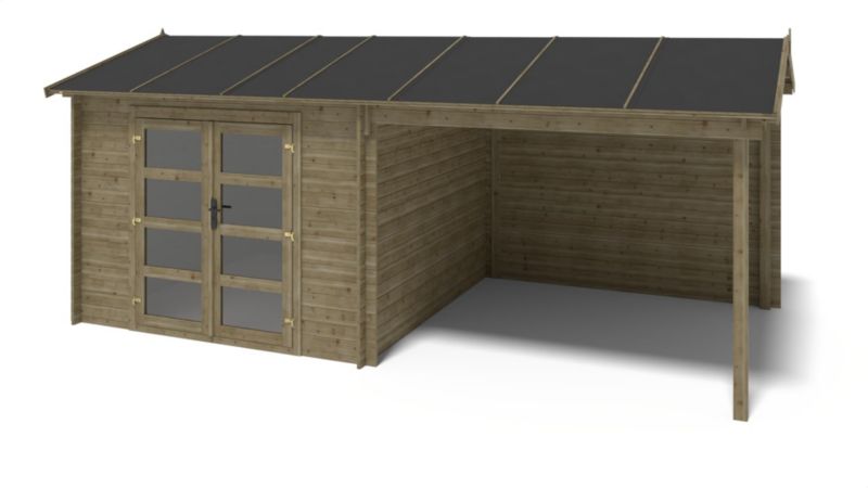 Domek ogrodowy ALTANKA 17,40 m2 - 5,79x3 m - 28 mm, drewniany ...