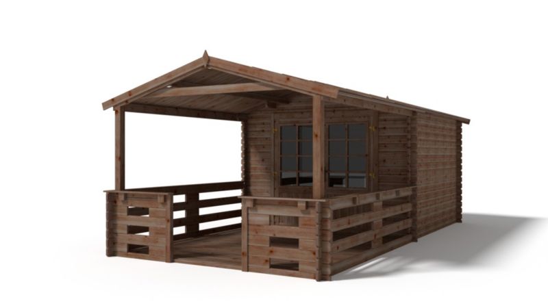 Domek ogrodowy ALTANKA - 3x3 m z tarasem 3x3m - 18 m2 drewniany, impregnowany, 1szt.