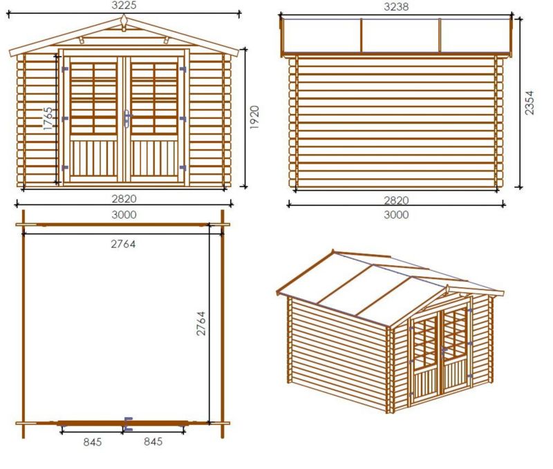 Domek ogrodowy ALTANKA - 3x3 m z tarasem 3x3m - 18 m2 drewniany, impregnowany, 1szt.
