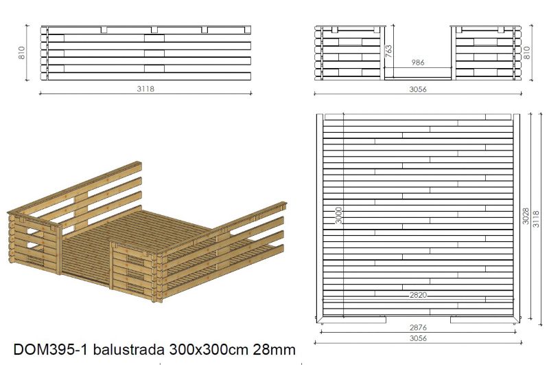 Domek ogrodowy ALTANKA - 3x3 m z tarasem 3x3m - 18 m2 drewniany, impregnowany, 1szt.