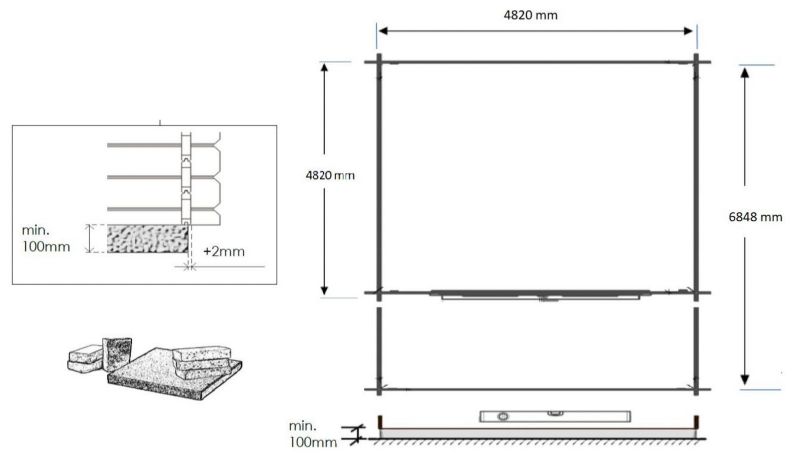 Domek ogrodowy ALTANKA - 5x5 m z tarasem 5x2m - 35 m2, drewniany, 1szt.