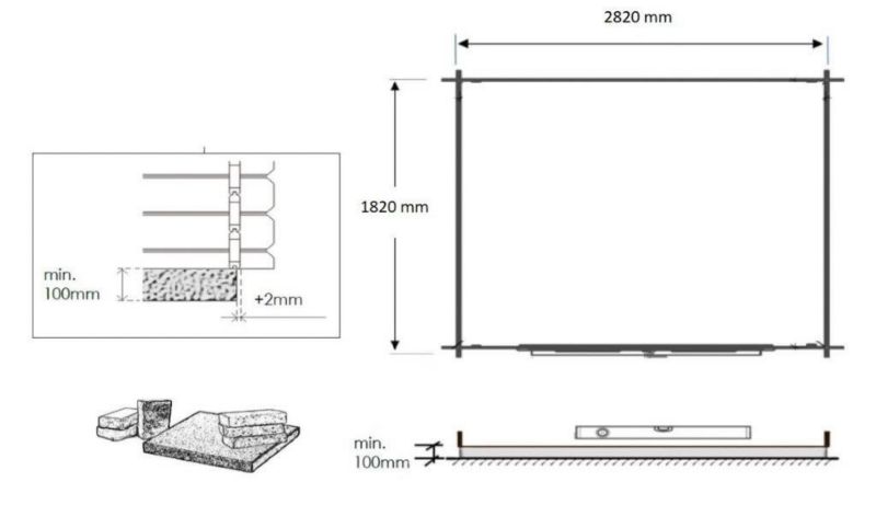 Domek ogrodowy ALTANKA 6 m2 - 3x2 m - 28 mm, drewniany, 1szt.