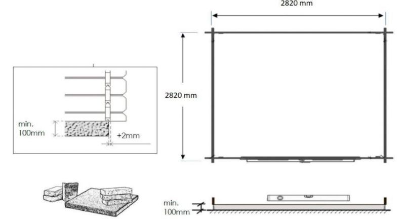 Domek ogrodowy ALTANKA 9 m2 - 3x3 m - 28 mm, drewniany, 1 szt.
