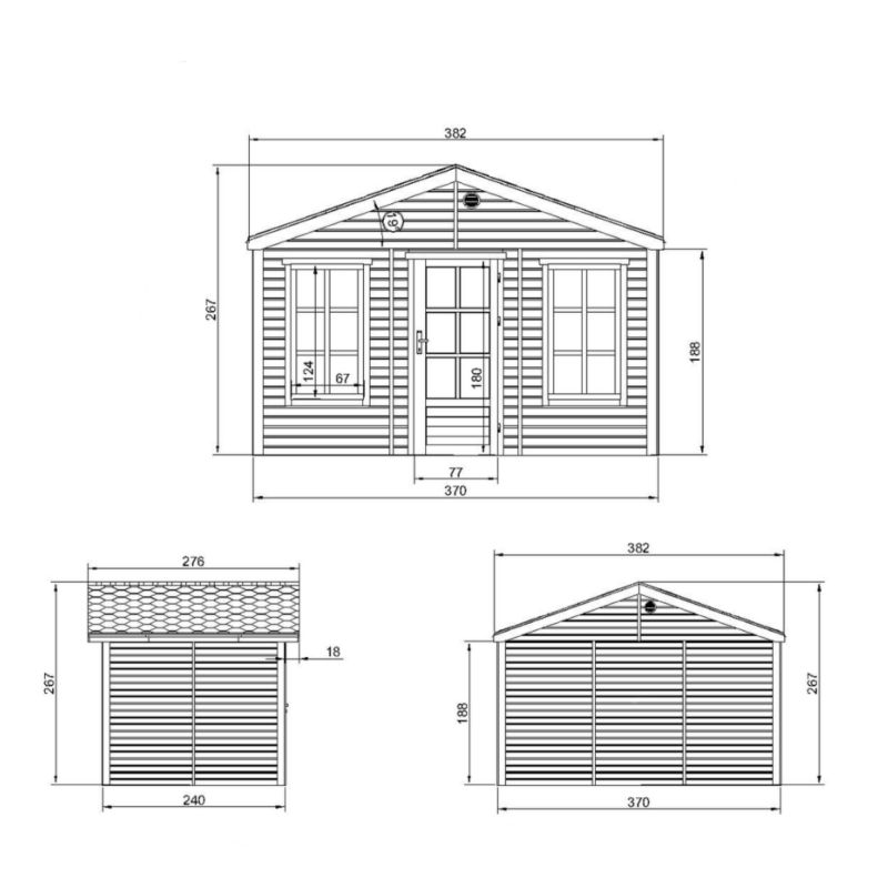 Domek ogrodowy drewniany bez podłogi Timbela M734 8.88 m² drewno naturalne grubość deski 17 mm 1 szt.