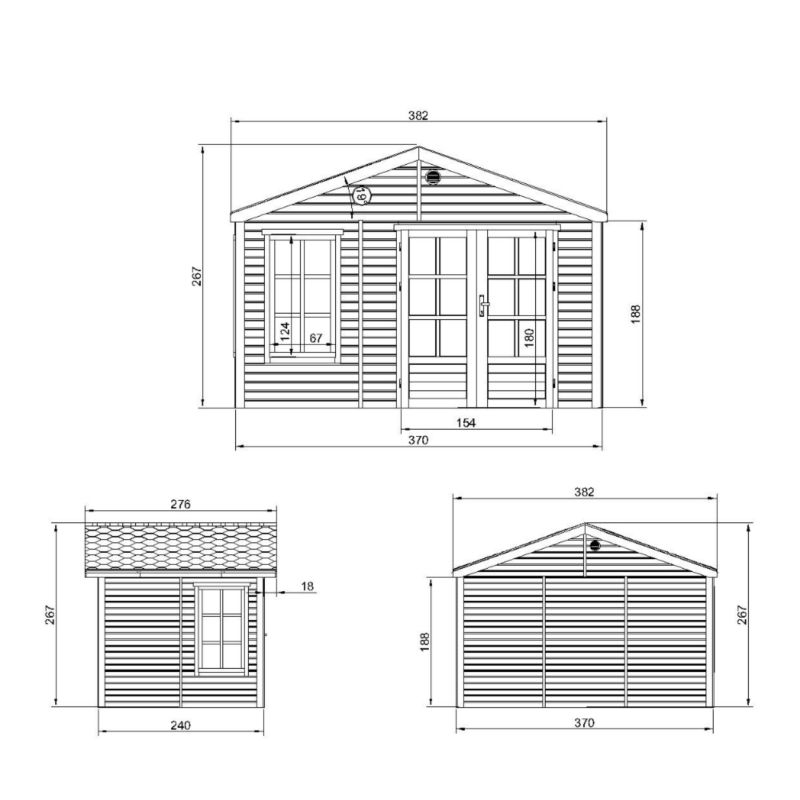 Domek ogrodowy drewniany bez podłogi Timbela M734A 8.88 m² drewno naturalne grubość deski 17 mm 1 szt.