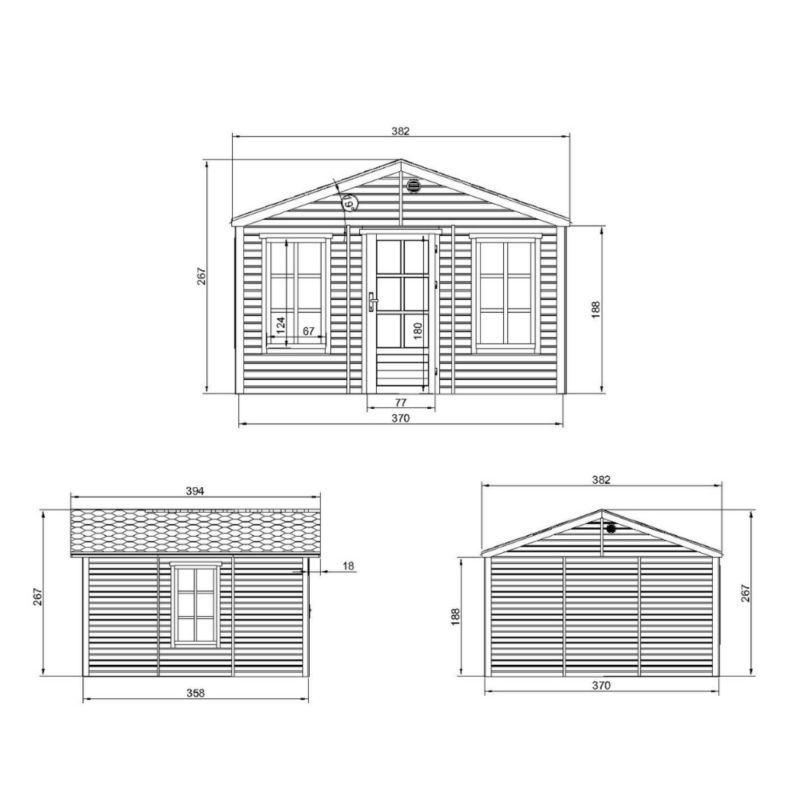 Domek ogrodowy drewniany bez podłogi Timbela M735 13.24 m² drewno naturalne grubość deski 17 mm 1 szt.