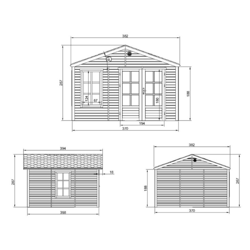 Domek ogrodowy drewniany bez podłogi Timbela M735A 13.24 m² drewno naturalne grubość deski 17 mm 1 szt.