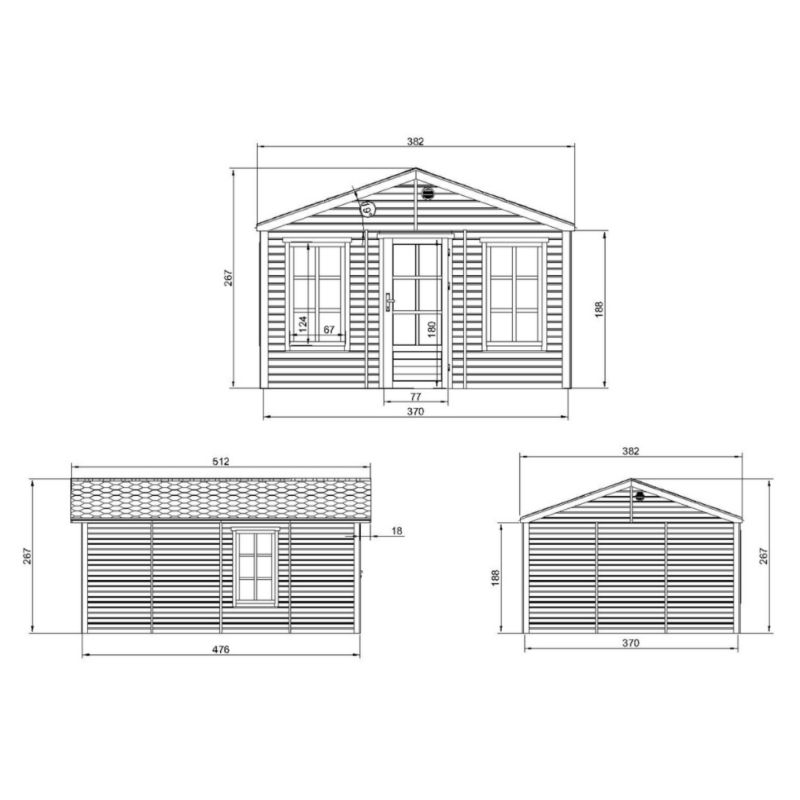 Domek ogrodowy drewniany bez podłogi Timbela M736 17.61 m² drewno naturalne grubość deski 17 mm 1 szt.