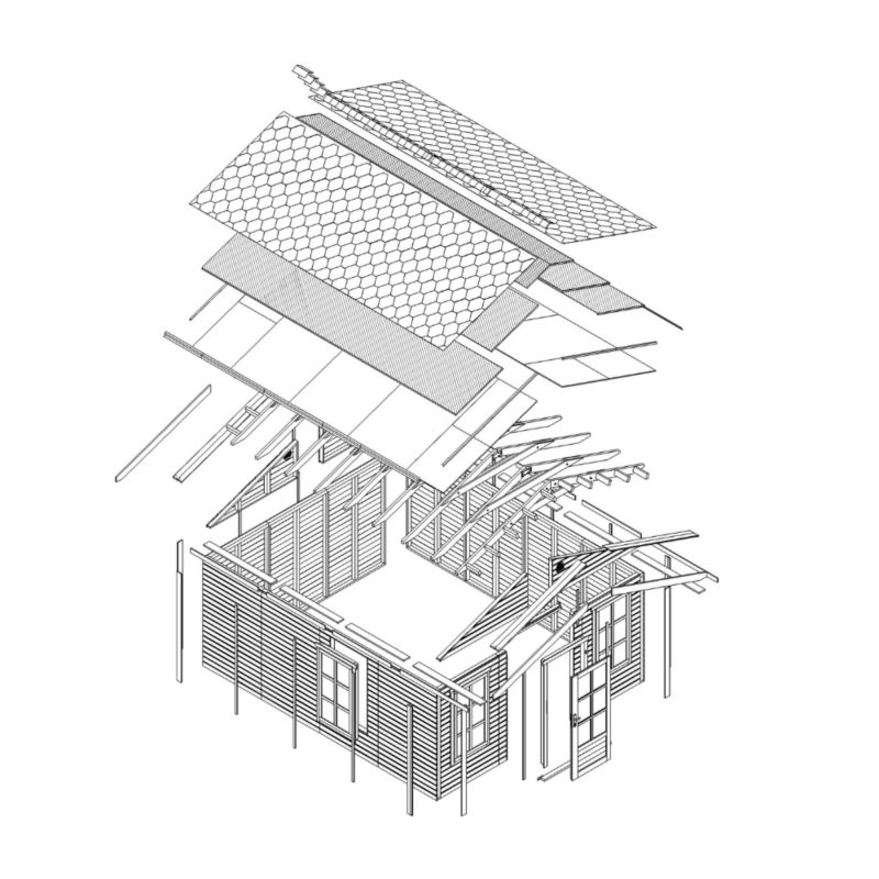 Domek ogrodowy drewniany bez podłogi Timbela M736 17.61 m² drewno naturalne grubość deski 17 mm 1 szt.