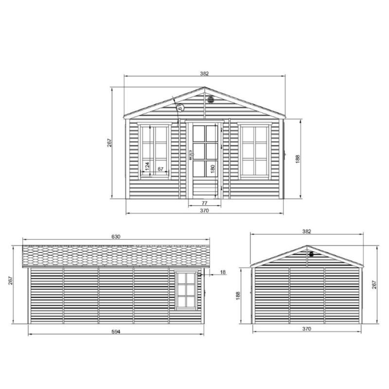 Domek ogrodowy drewniany bez podłogi Timbela M737 21.97 m² drewno naturalne grubość deski 17 mm 1 szt.
