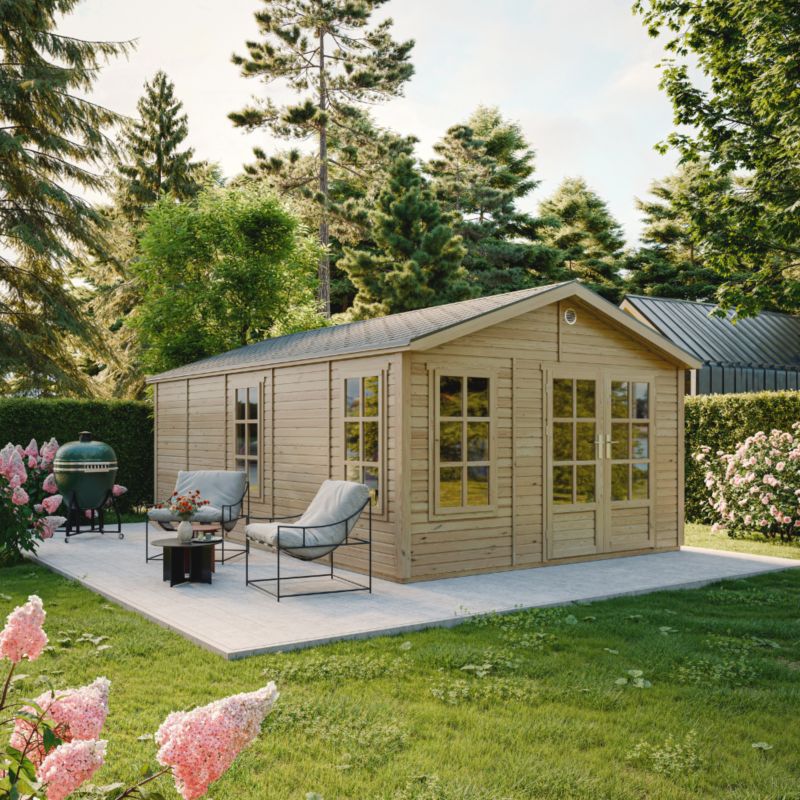 Domek ogrodowy drewniany bez podłogi Timbela M737A 21.97 m² drewno naturalne grubość deski 17 mm 1 szt.