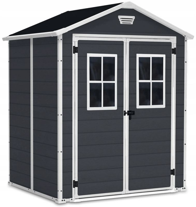Domek ogrodowy Keter Manor Beretuil 6x5 185x152x226cm 2.81m² Ciemnoszary 1szt.