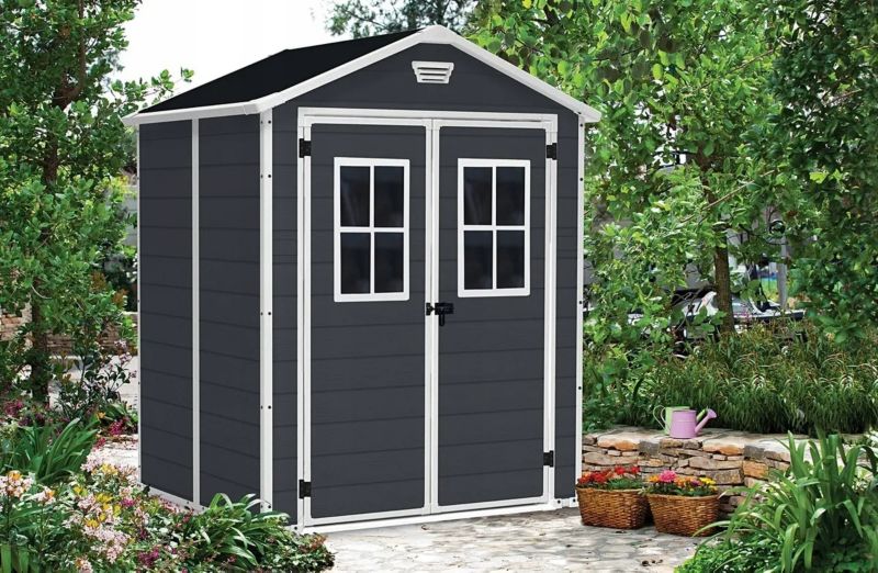 Domek ogrodowy Keter Manor Beretuil 6x5 185x152x226cm 2.81m² Ciemnoszary 1szt.