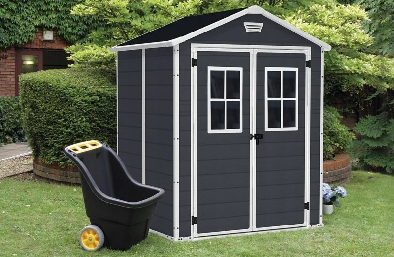 Domek ogrodowy Keter Manor Beretuil 6x5 185x152x226cm 2.81m² Ciemnoszary 1szt.