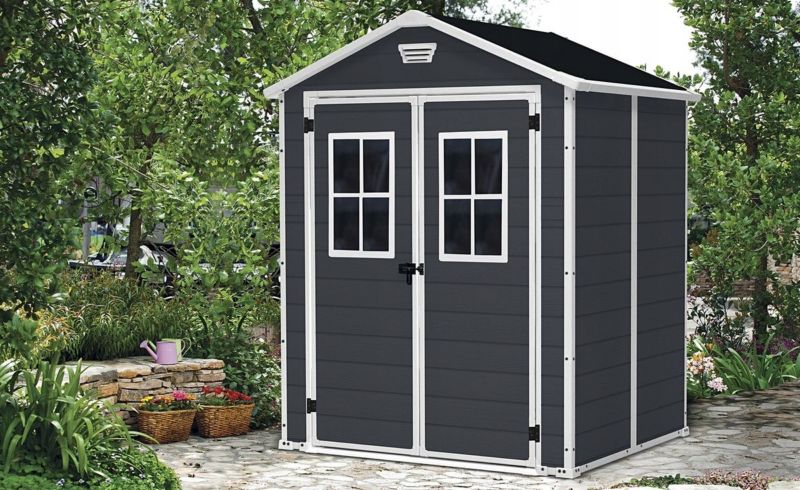 Domek ogrodowy Keter Manor Beretuil 6x5 185x152x226cm 2.81m² Ciemnoszary 1szt.