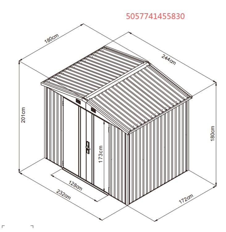 Domek ogrodowy metalowy 4 m² z dachem dwuspadowym