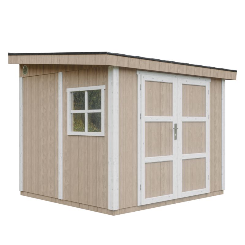 Domek ogrodowy najwyższej jakości Timbela M938-TERRA BROWN 5.9 m² z podłogą i ścianą boczną 1 szt.