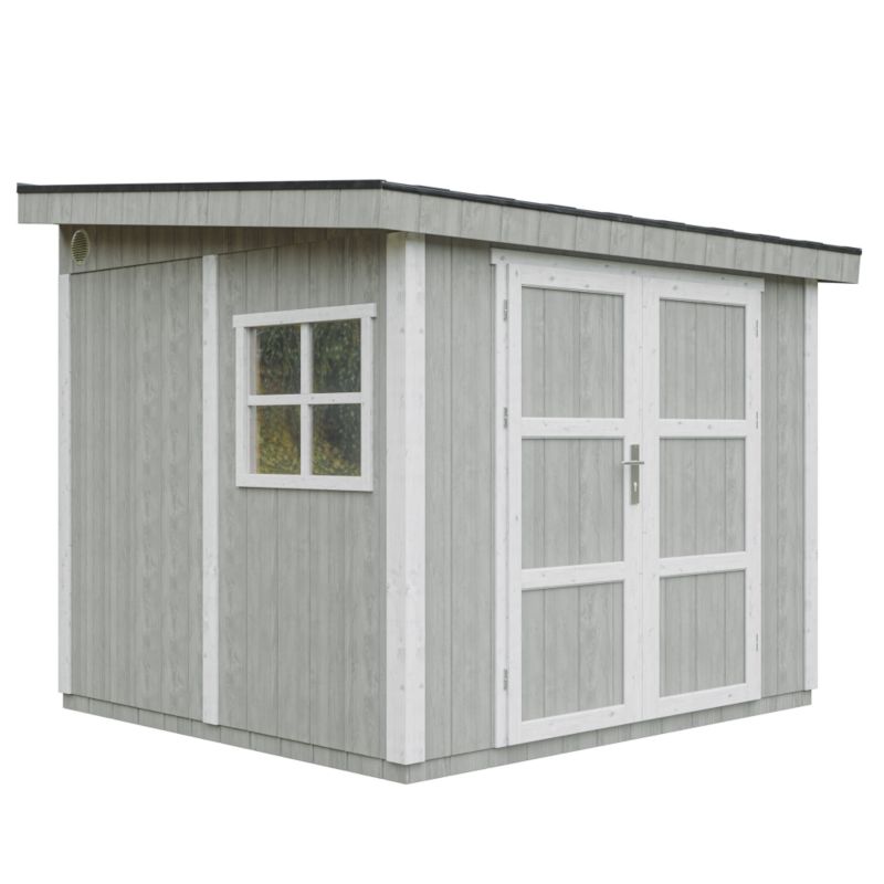 Domek ogrodowy najwyższej jakości Timbela M938-TUNDRA GREY 5.9 m² z podłogą i ścianą boczną 1 szt.
