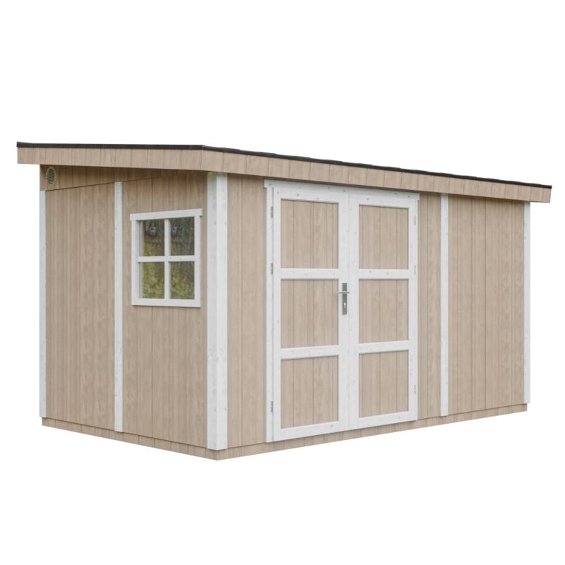 Domek ogrodowy najwyższej jakości Timbela M939-TERRA BROWN 8.68 m² z podłogą i ścianą boczną 1szt.