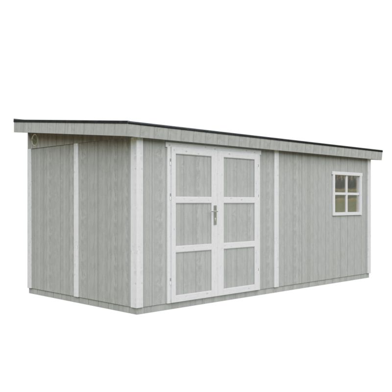 Domek ogrodowy najwyższej jakości Timbela M940-TUNDRA GREY 11.47 m² z podłogą i ścianą boczną 1 szt.