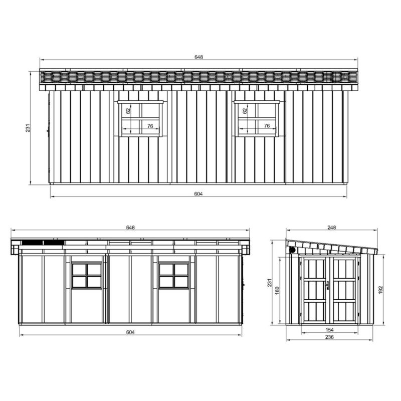 Domek ogrodowy najwyższej jakości Timbela M941-TUNDRA GREY 14.30 m² z podłogą i ścianą boczną 1 szt.
