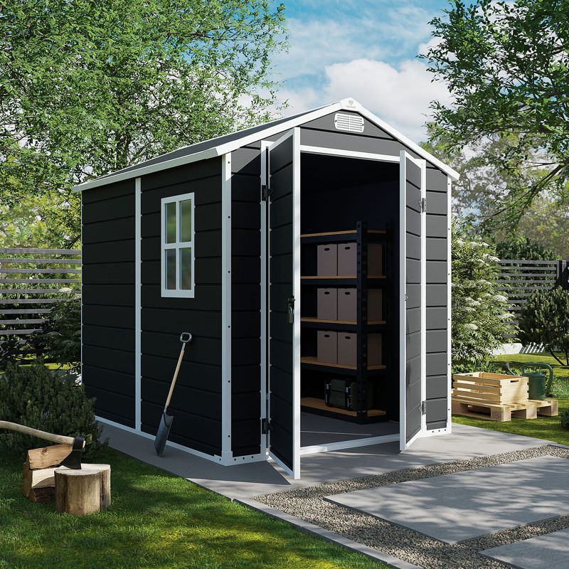 Domek ogrodowy NORDVIC Vidar 1940 x 2410 mm, tworzywo, Cold Grey 1 szt.