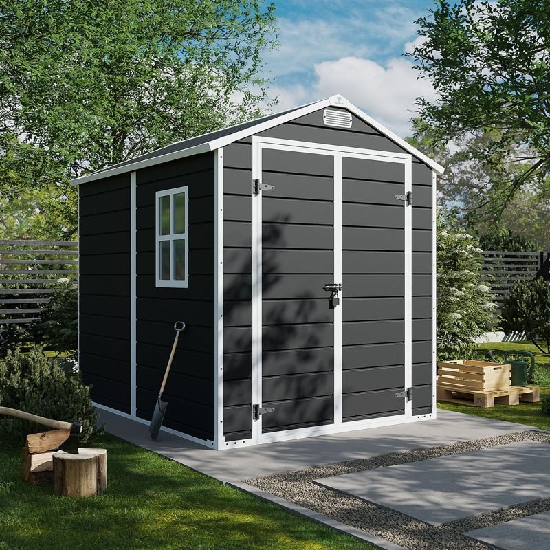 Domek ogrodowy NORDVIC Vidar 1940 x 2410 mm, tworzywo, Cold Grey 1 szt.