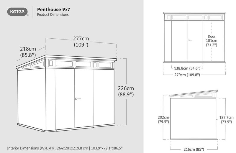 Domek ogrodowy Signature Collection Penthouse 9x7 narzędziowy Venetian Brown 1 szt
