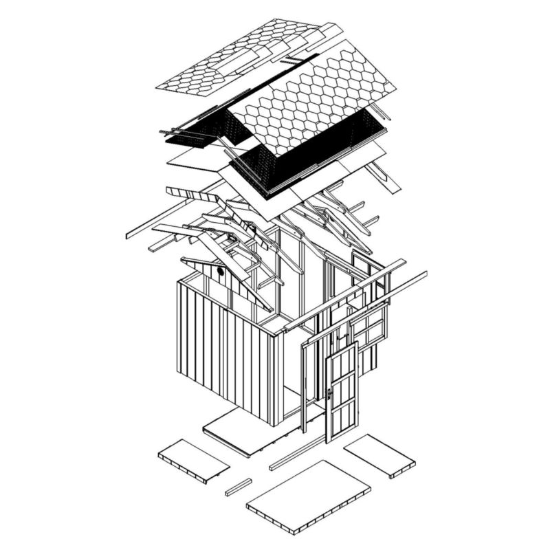 Domek ogrodowy Timbela M913-CAVERN STEEL 5.9 m² LP Smartside z podłogą i gontem bitumicznym 1 szt.