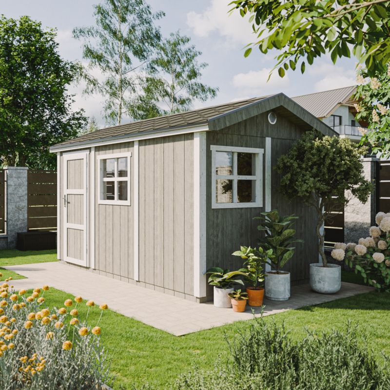 Domek ogrodowy Timbela M914 8.68 m² LP Smartside z podłogą i gontem bitumicznym 1 szt.