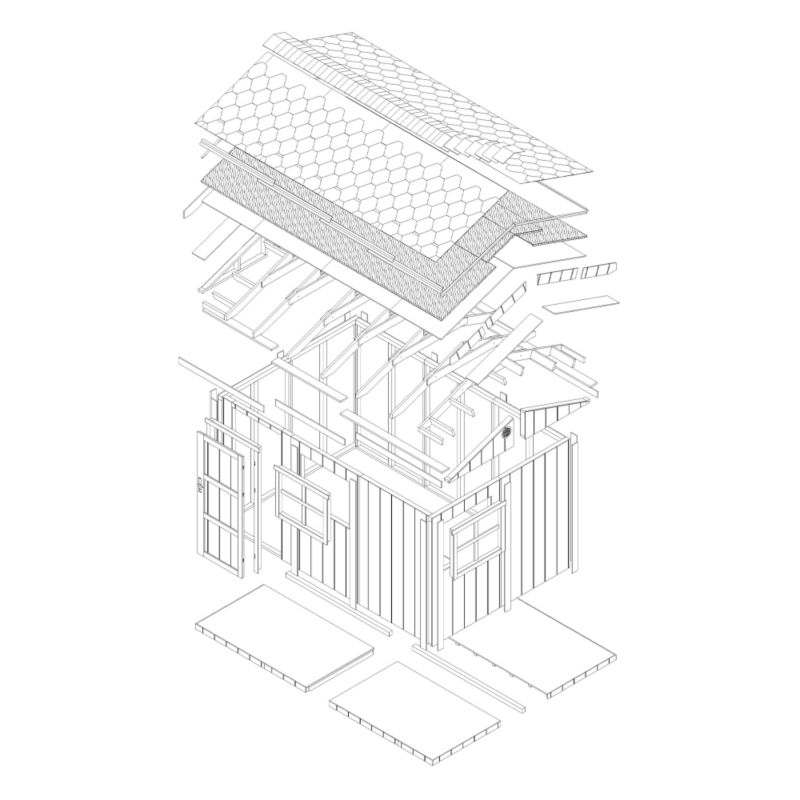 Domek ogrodowy Timbela M914 8.68 m² LP Smartside z podłogą i gontem bitumicznym 1 szt.