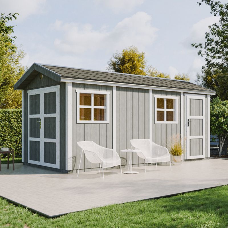 Domek ogrodowy Timbela M915C 11.47 m² LP Smartside z podłogą i gontem bitumicznym 1 szt.