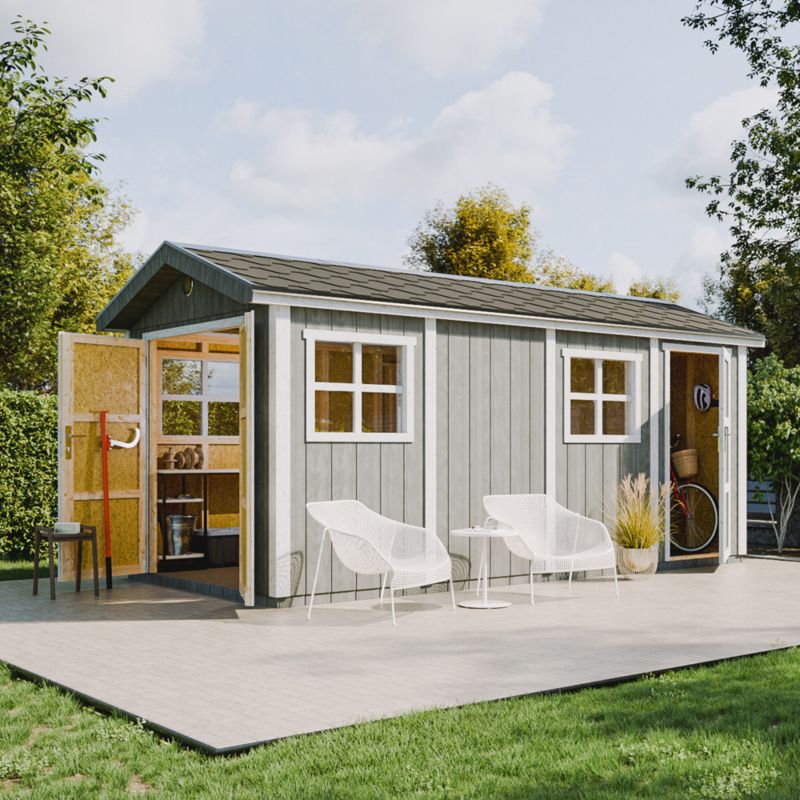 Domek ogrodowy Timbela M915C 11.47 m² LP Smartside z podłogą i gontem bitumicznym 1 szt.