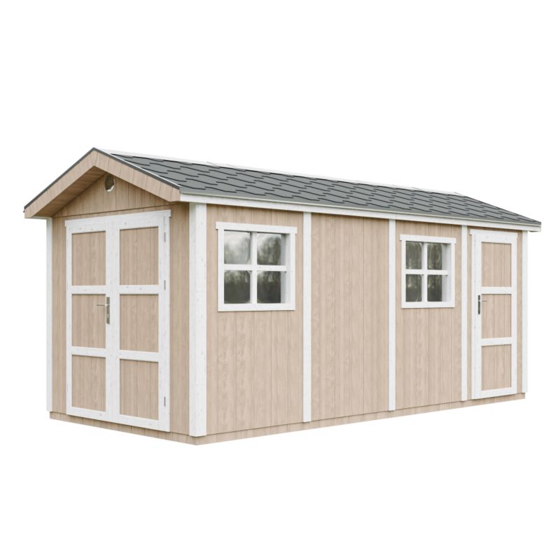 Domek ogrodowy Timbela M915C-TERRA BROWN 11.47 m² LP Smartside z podłogą i gontem bitumicznym 1 szt.